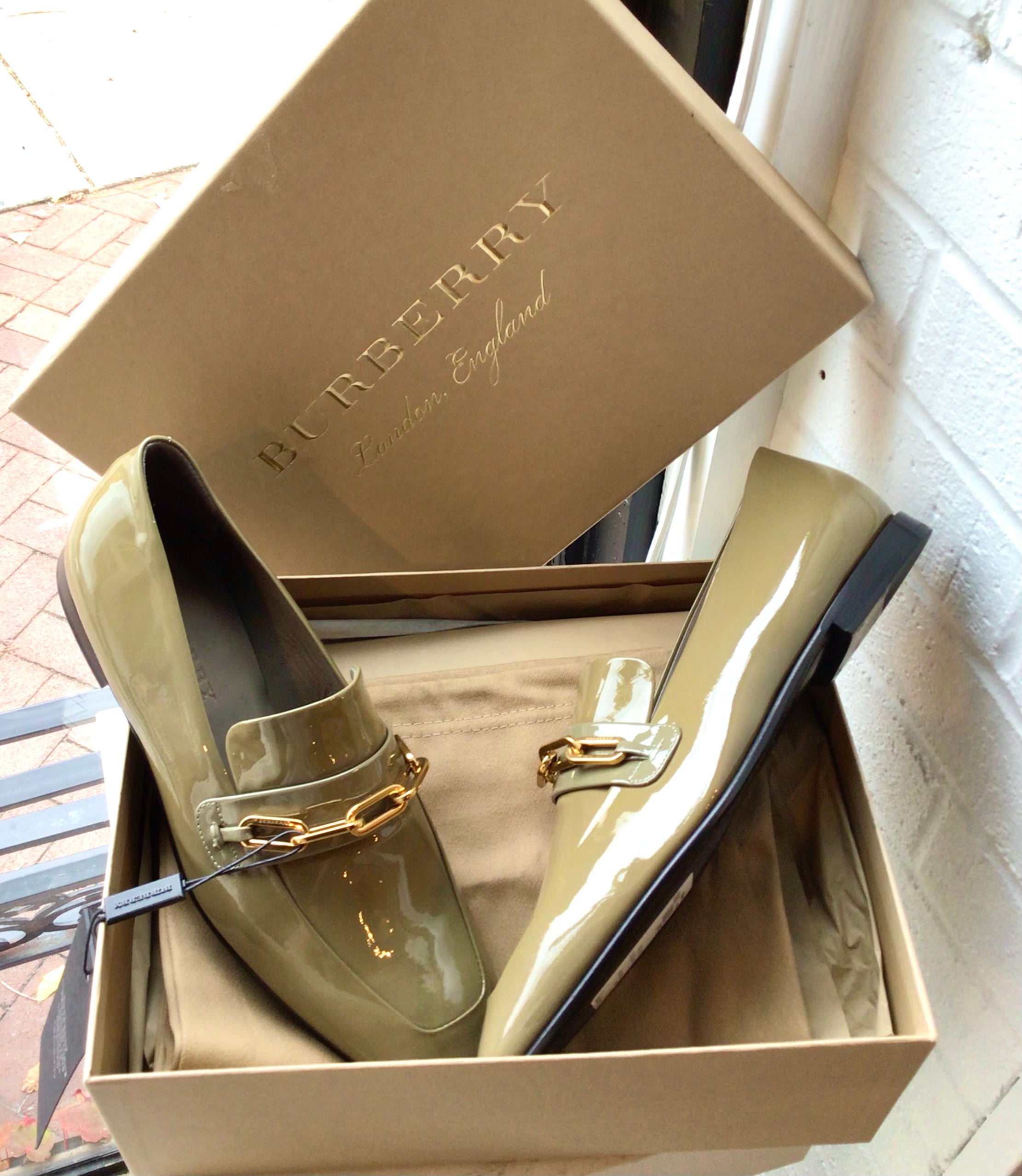 Burberry Patent Leather Loafers