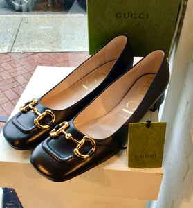 Gucci Black Leather Flats-NWT