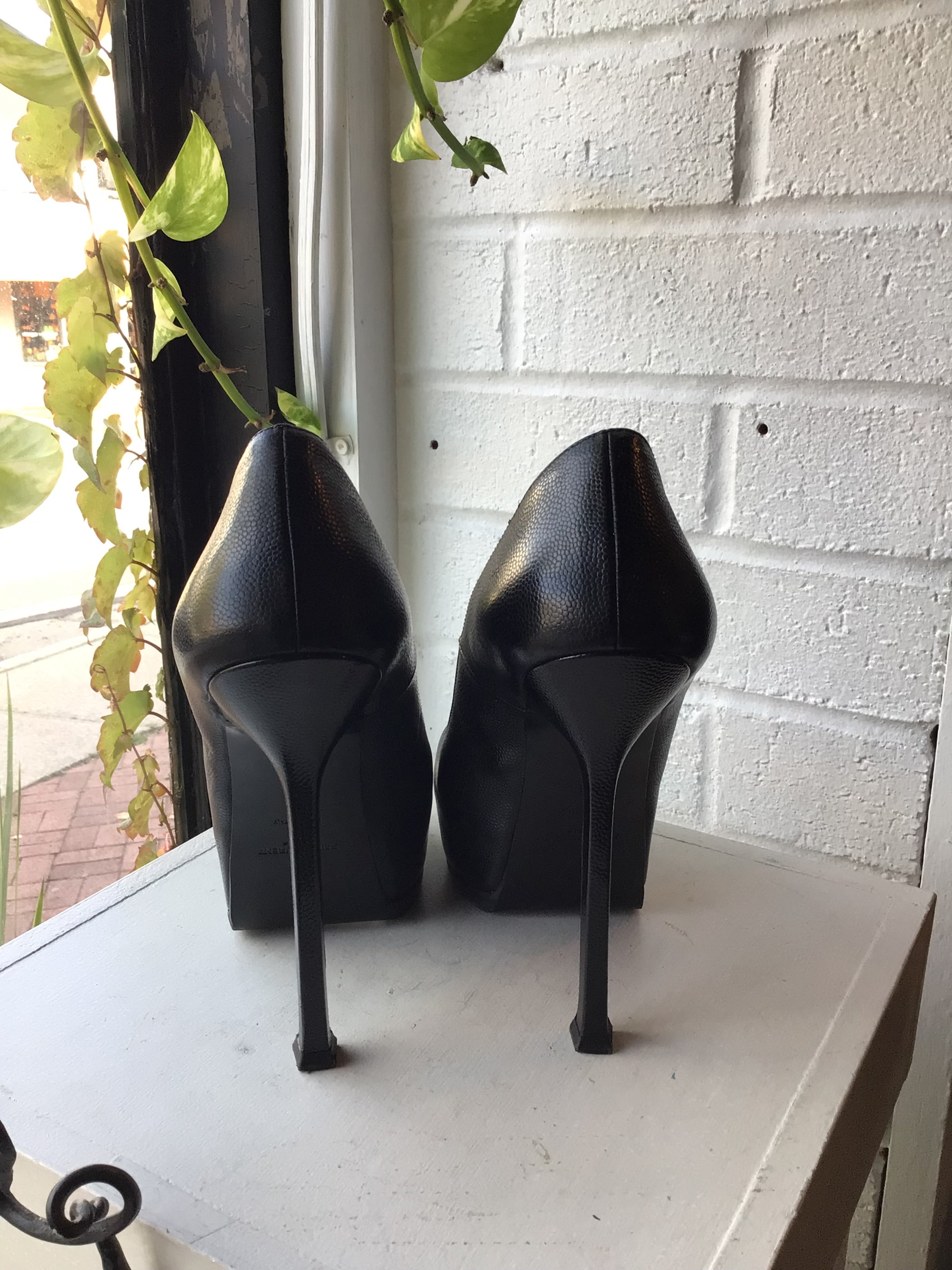 YSL Black Platform Pumps