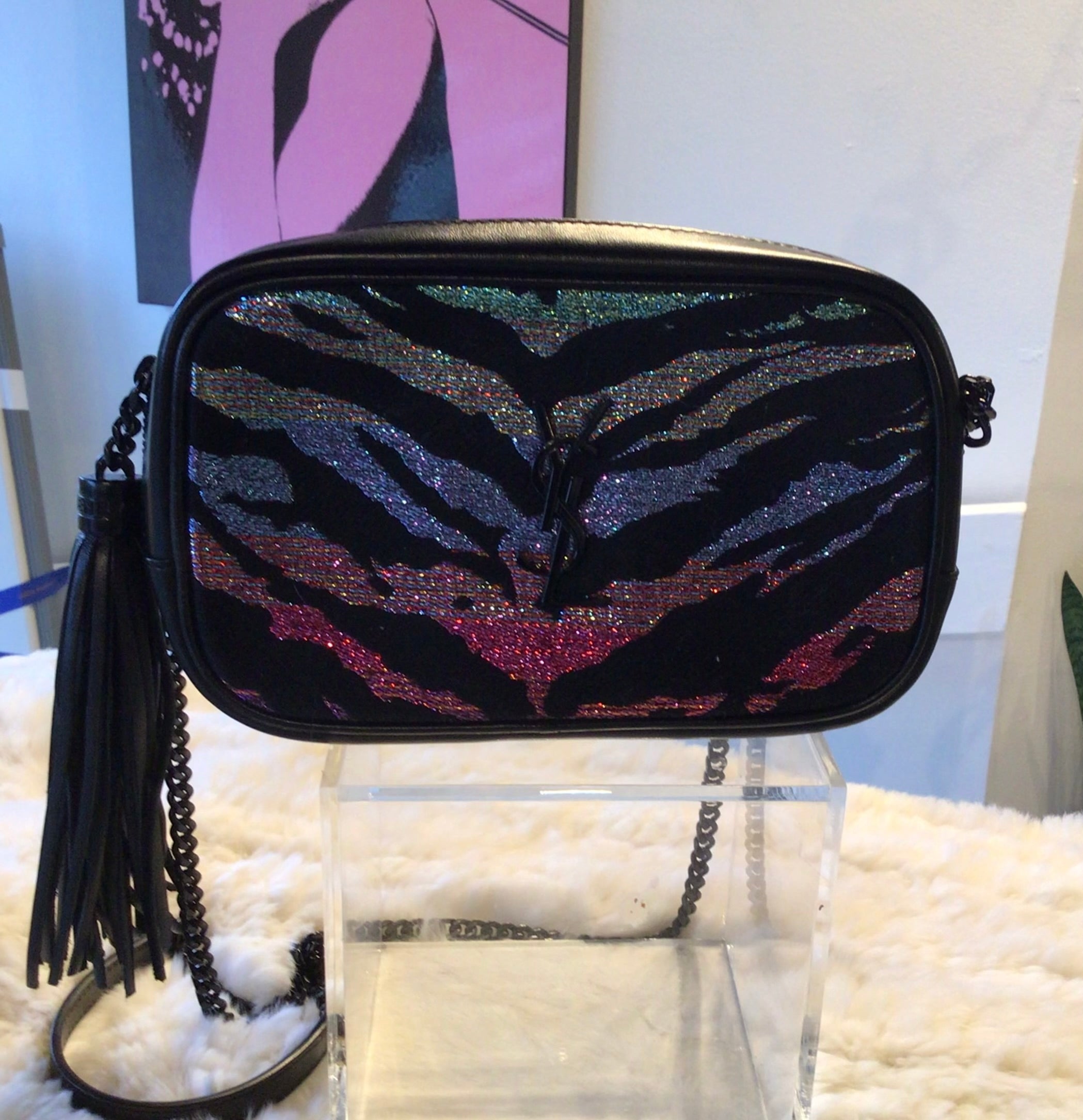 YSL Metallic Tiger Print Camera Bag