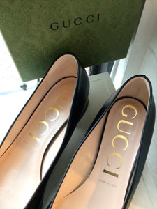 Gucci Black Leather Flats-NWT