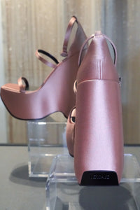 Versace Pink Silk Platforms