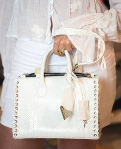 Calvin Klein Runway Python White Purse