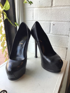 YSL Black Platform Pumps