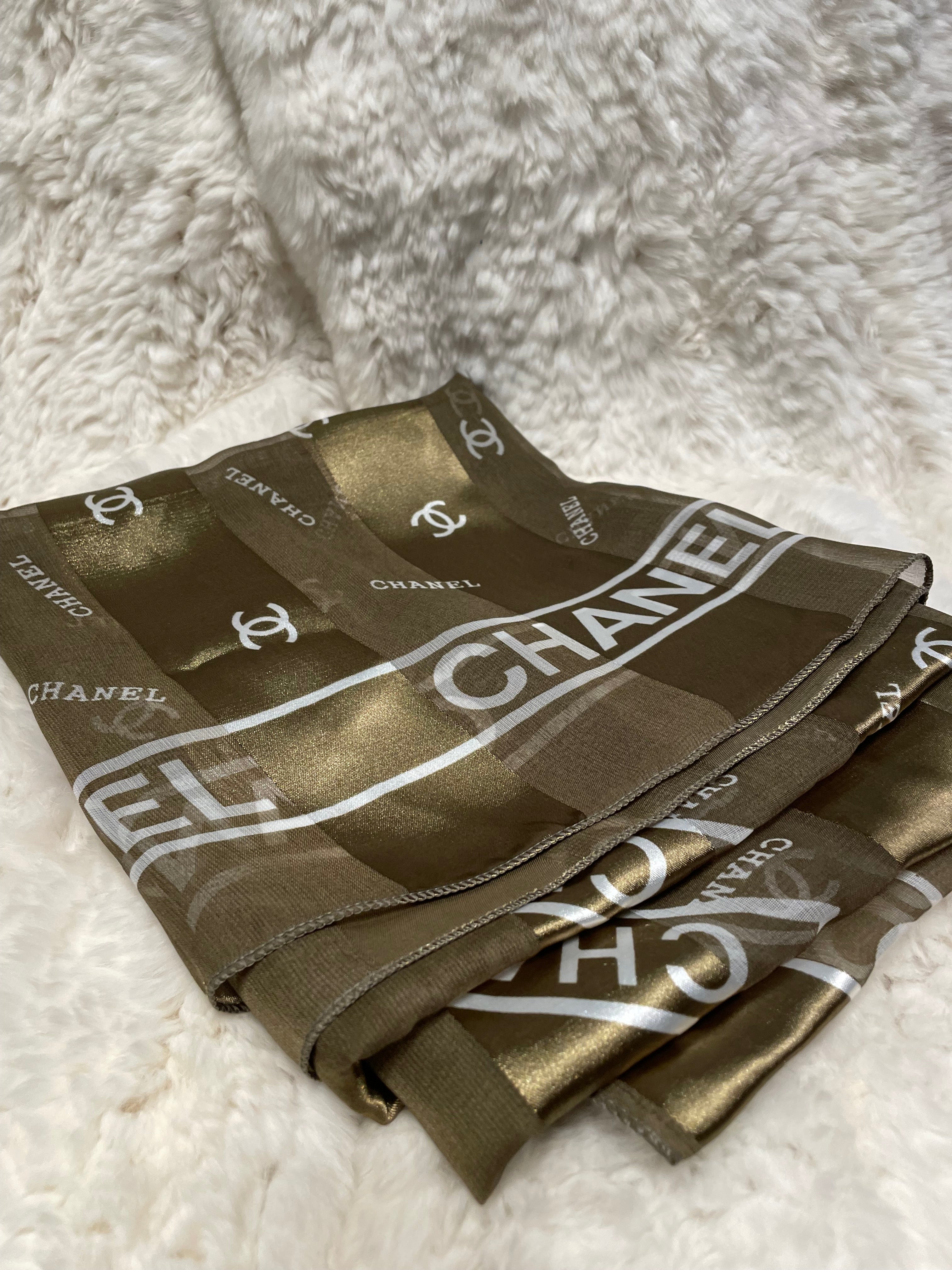 Chanel Gold Silk Scarf