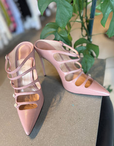 Gucci Pink Leather Mules