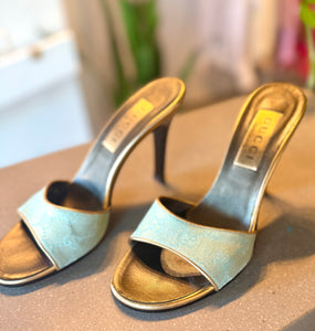 Gucci Pale Blue Mules