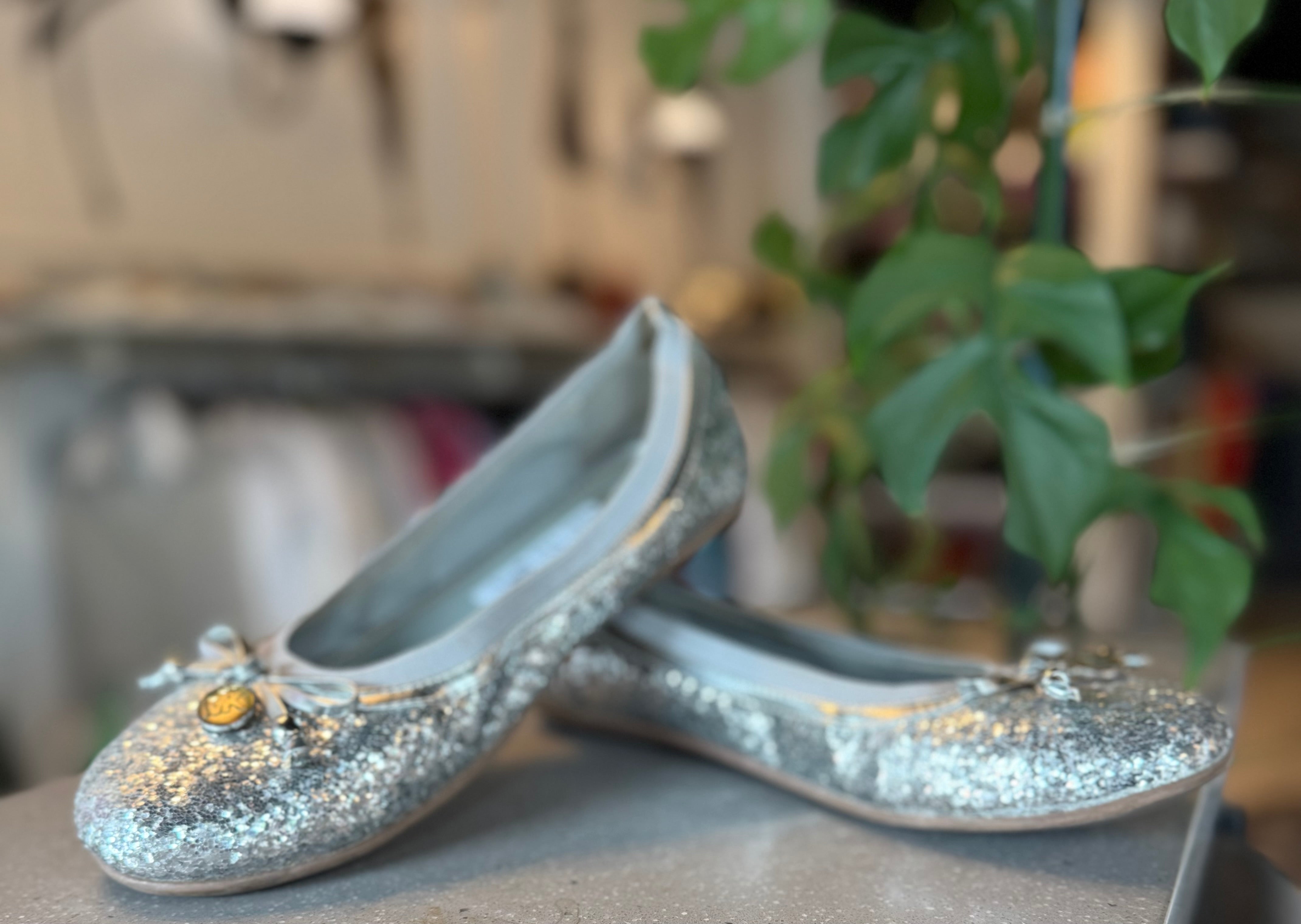 Michael Kors Silver Ballet Flats