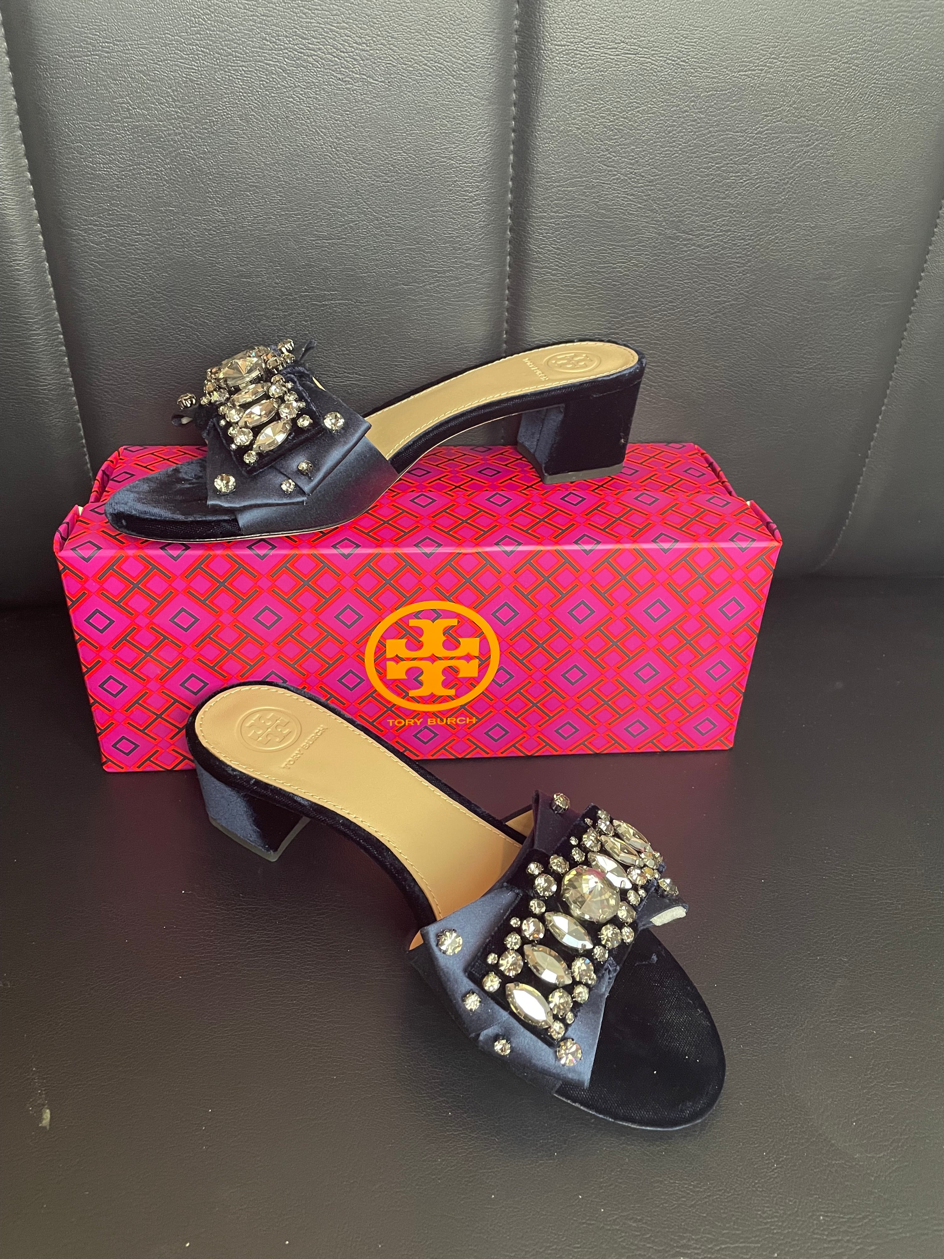 Tory Burch Blue Satin & Velvet Shoes