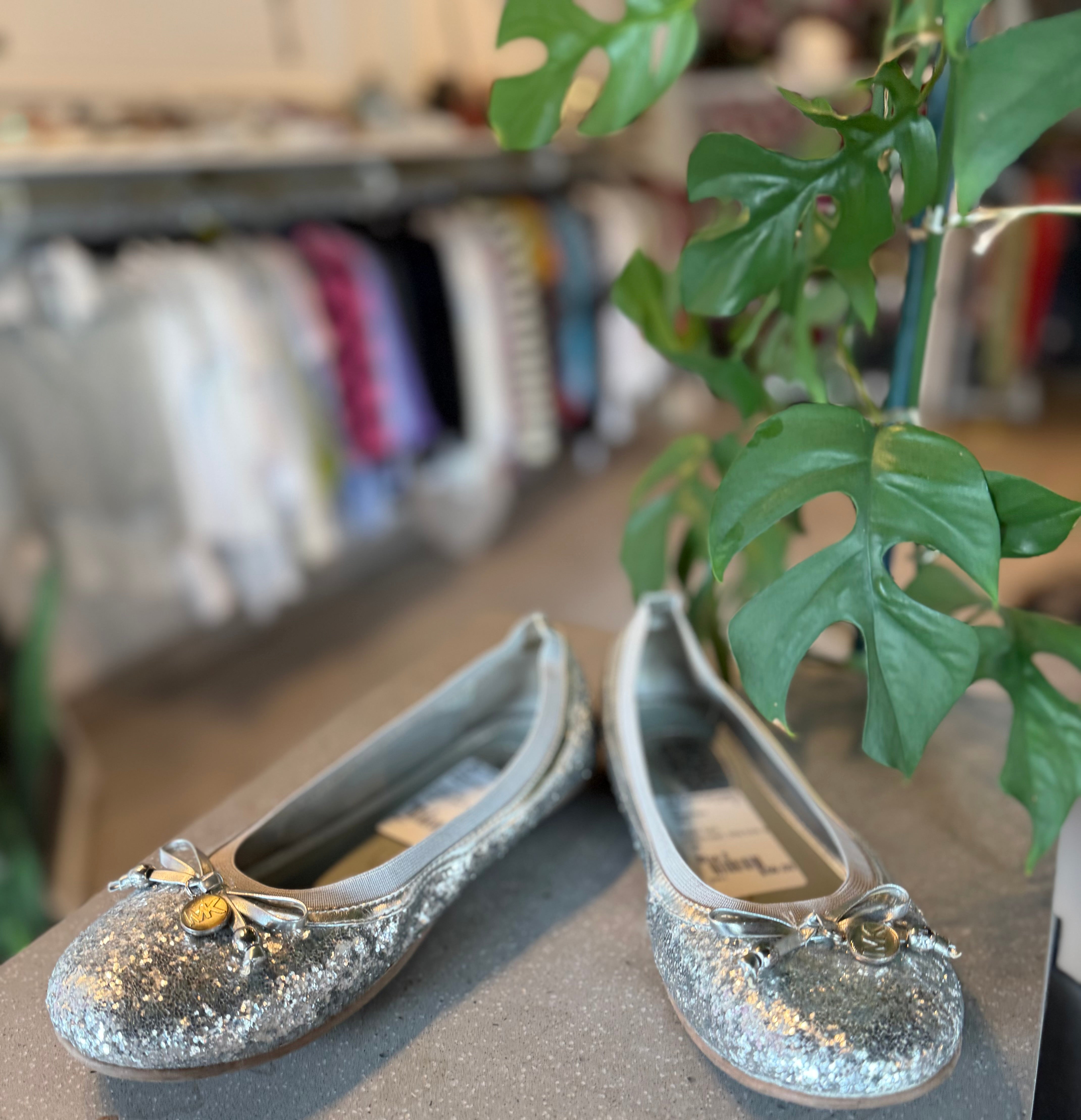 Michael Kors Silver Ballet Flats