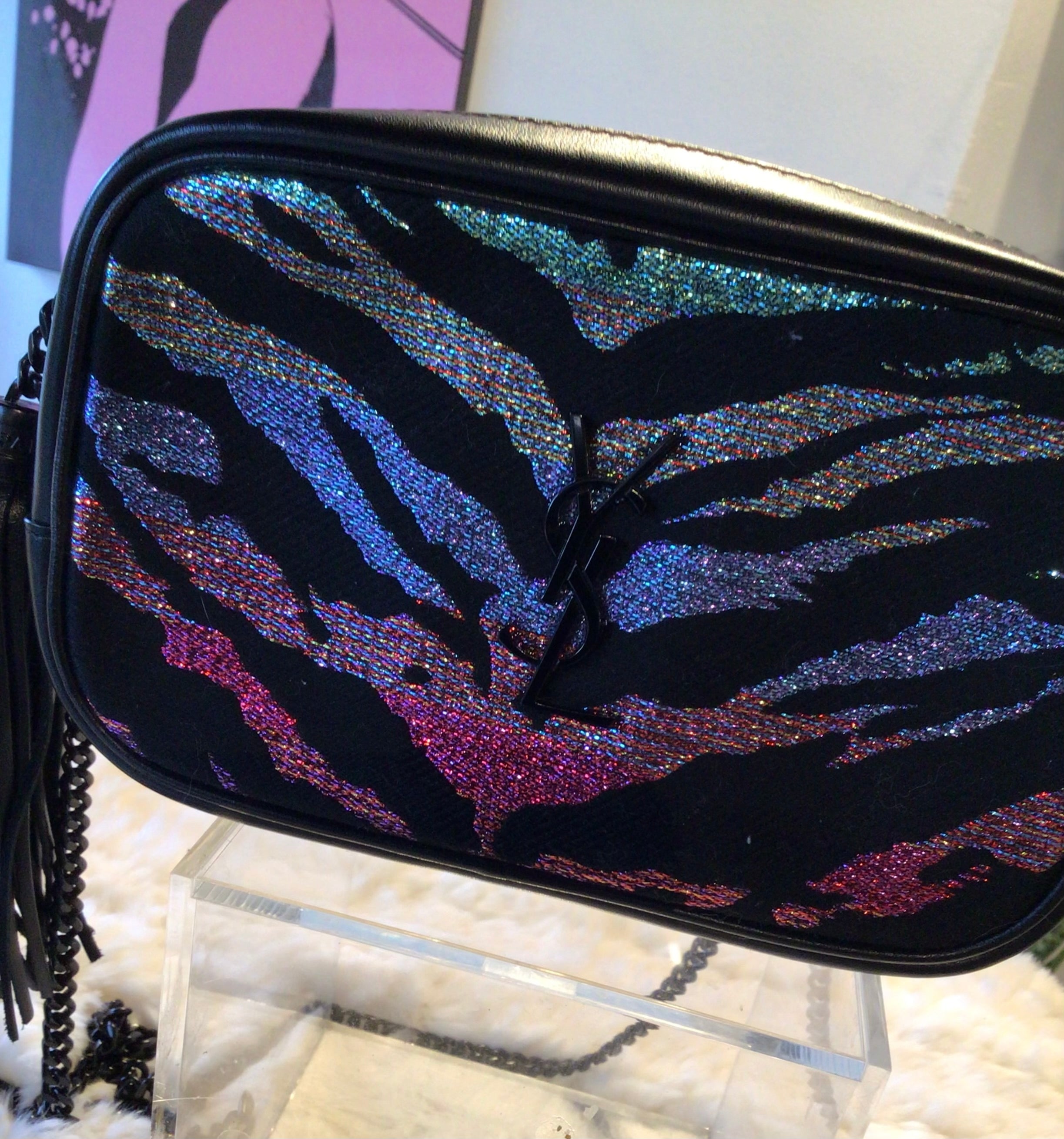 YSL Metallic Tiger Print Camera Bag