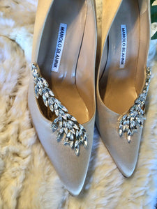 Manolo Blahnik Beige Sateen Heels