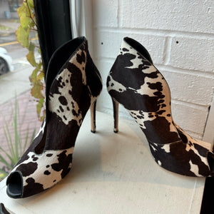 Gianvito Rossi Animal Print Cow Fur Heels