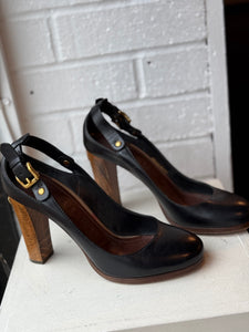 Burberry Black Leather Heels