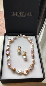 Baroque Freshwater Cultured Pearl Necklace & Earring Set