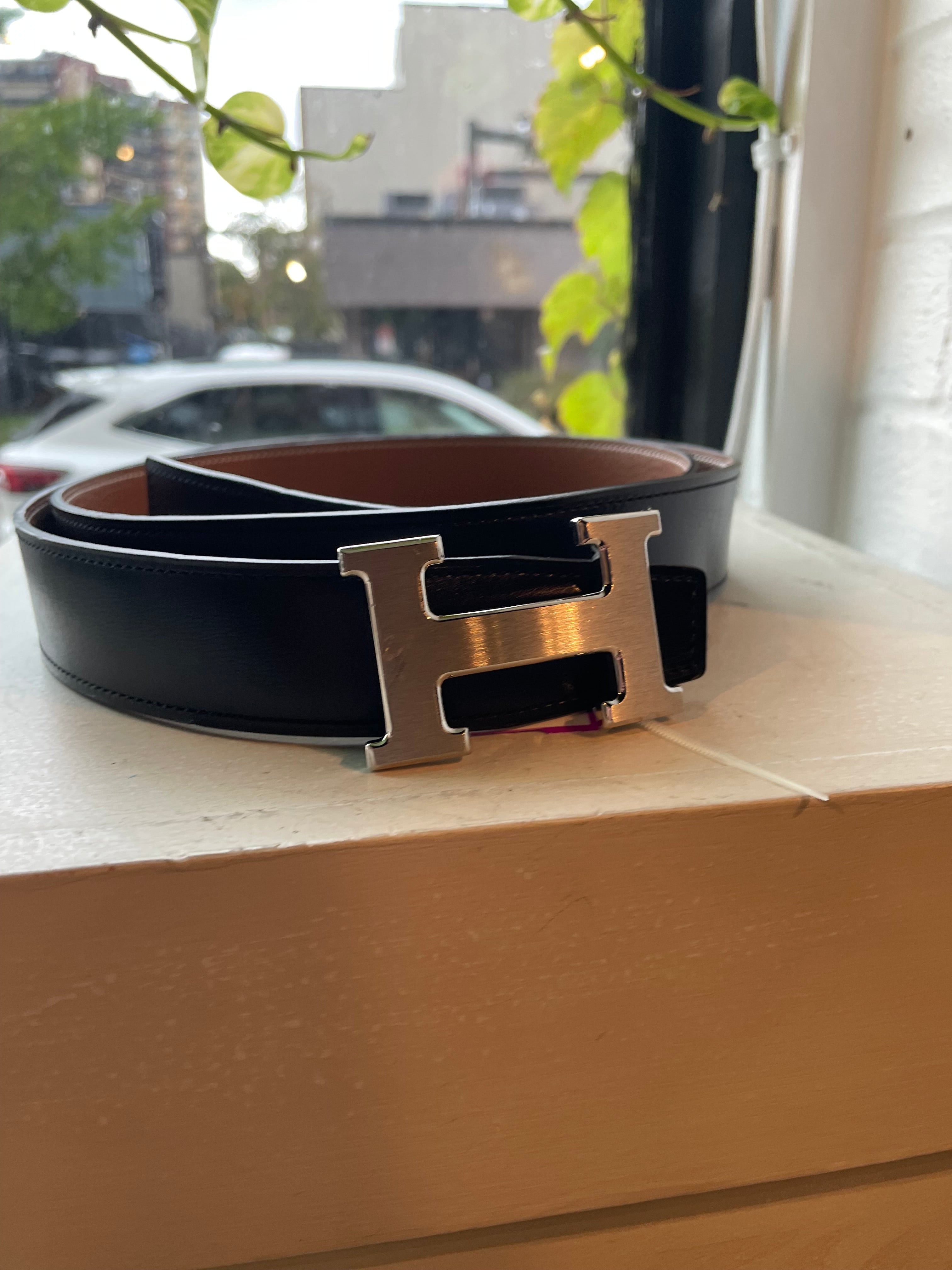 Hermes Classic Silver Belt