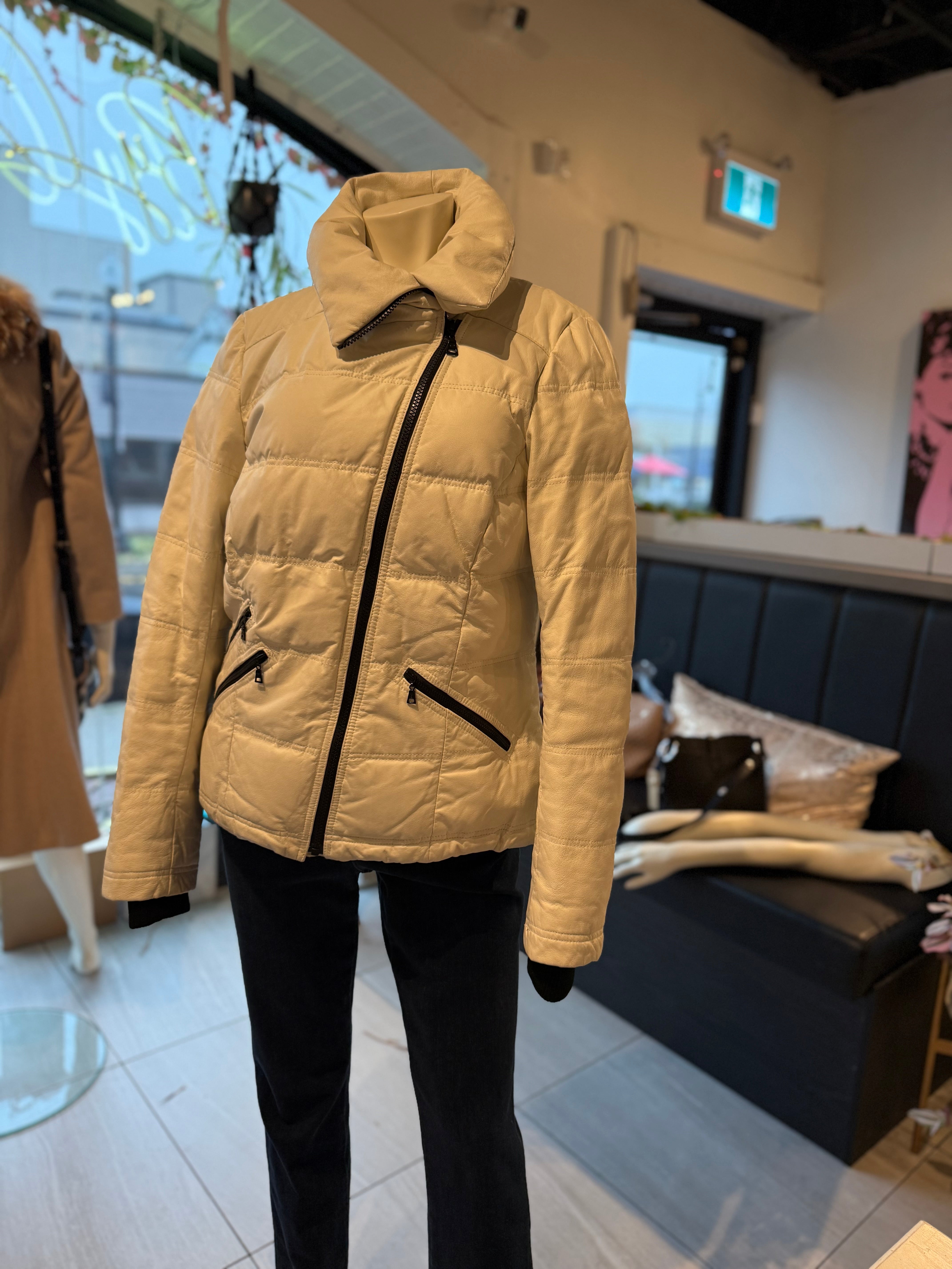 Danier Cream Leather Coat