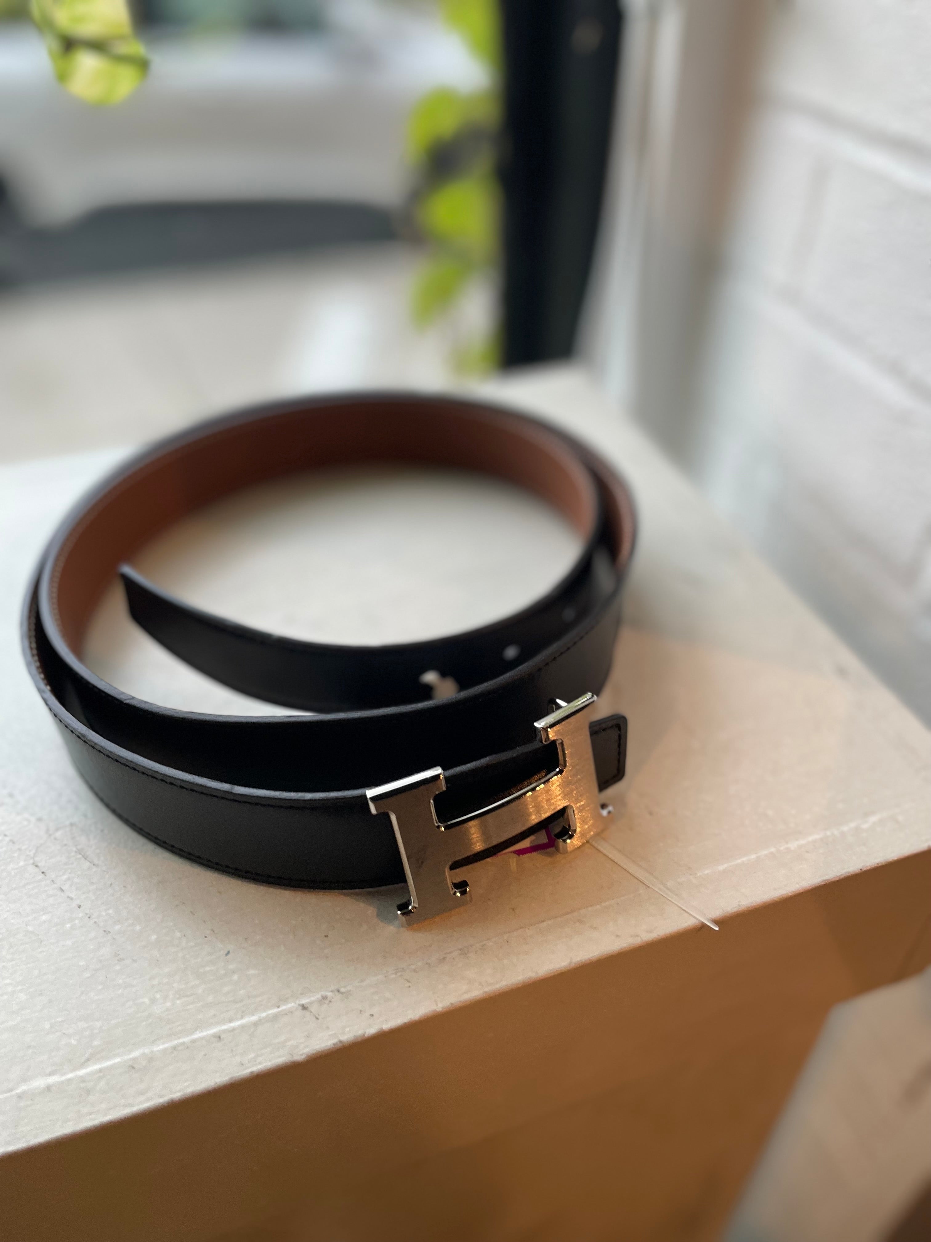 Hermes Classic Silver Belt