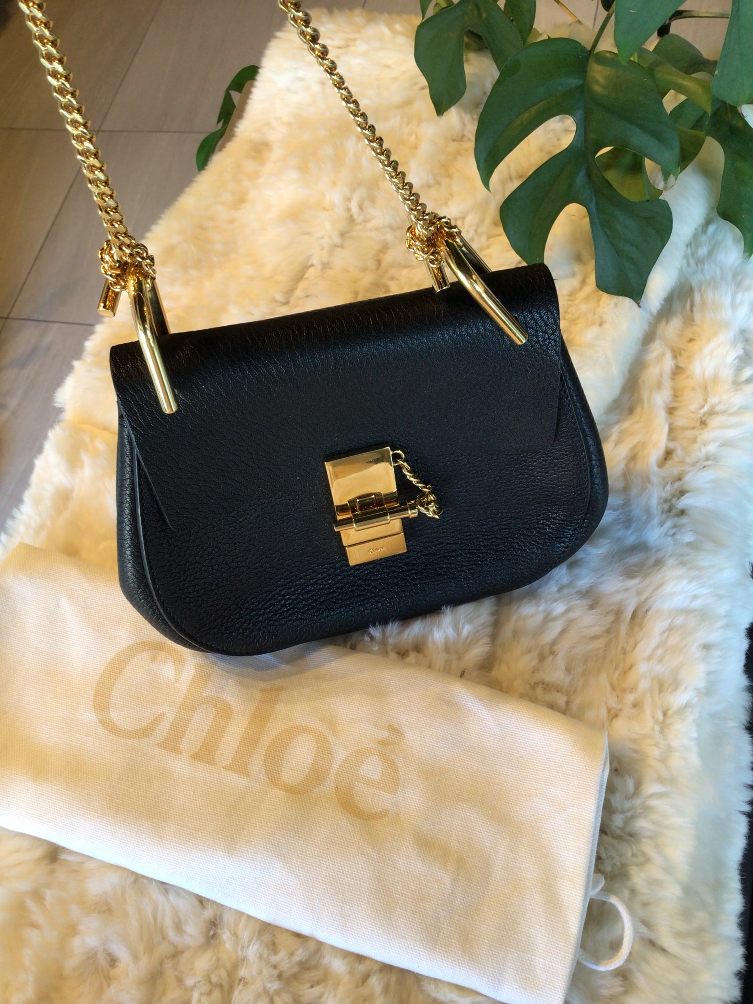 Chloe Black Leather “Drew” Handbag