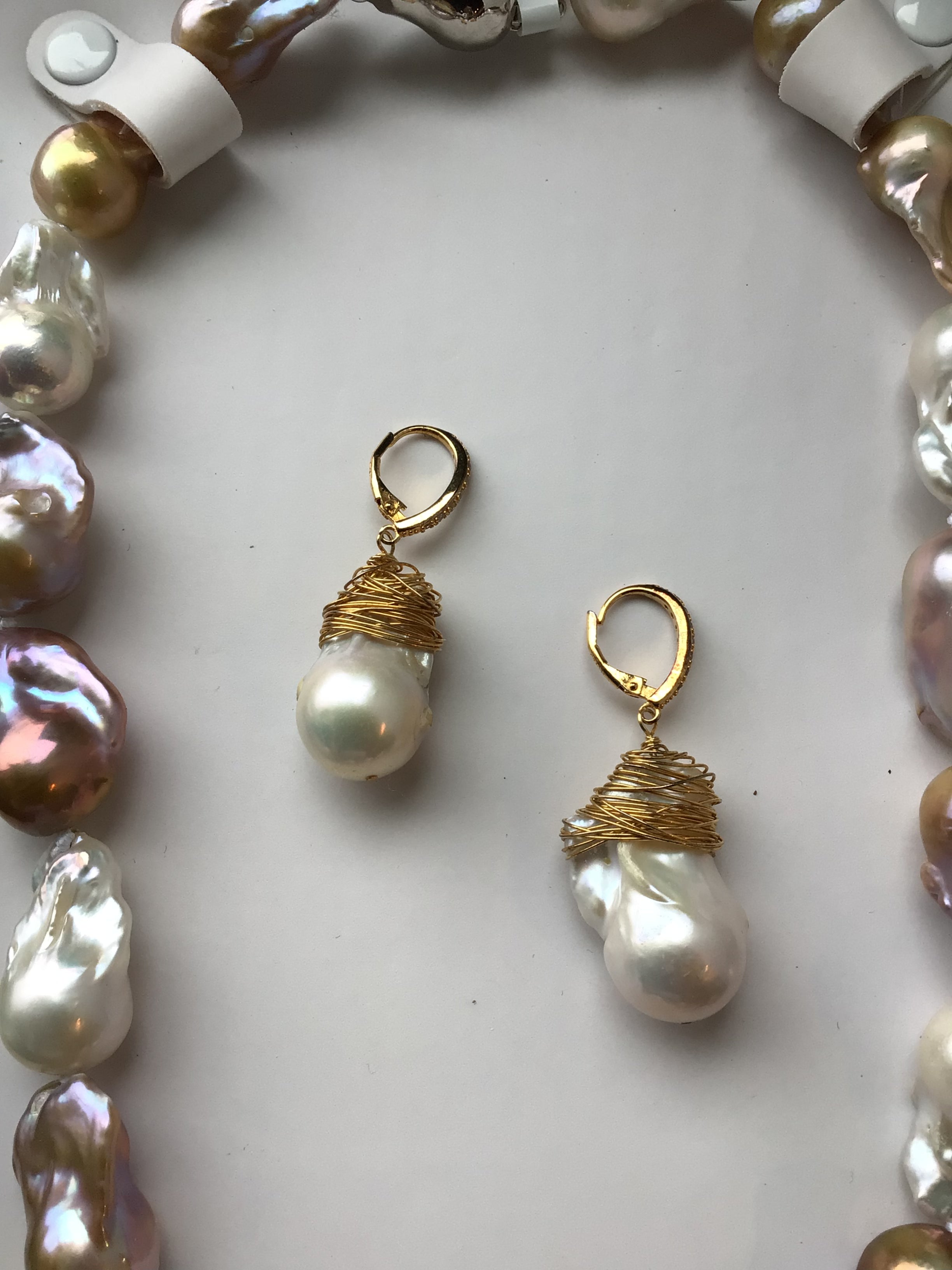 Baroque Freshwater Cultured Pearl Necklace & Earring Set