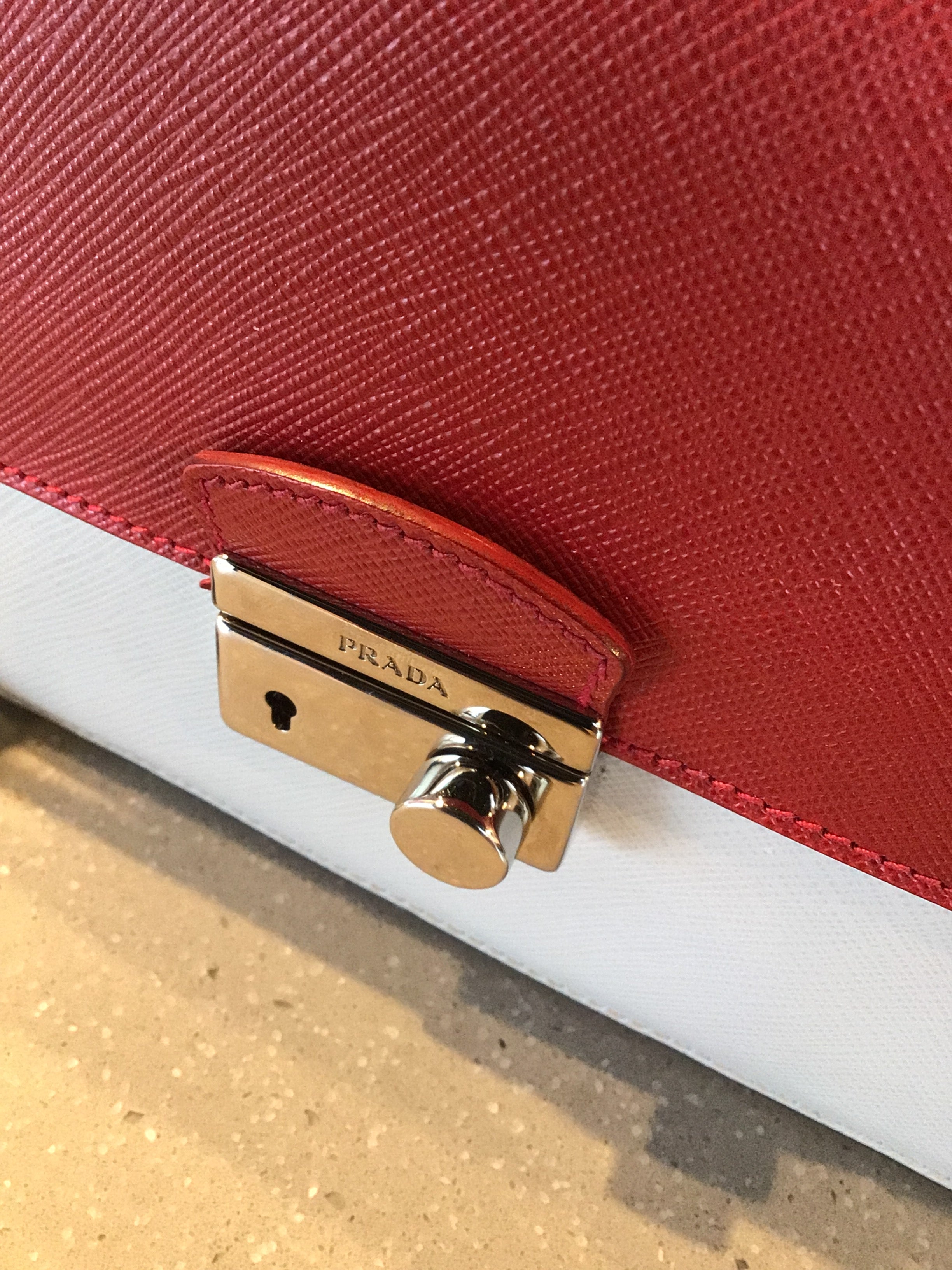 Prada Red & Cream Leather Purse