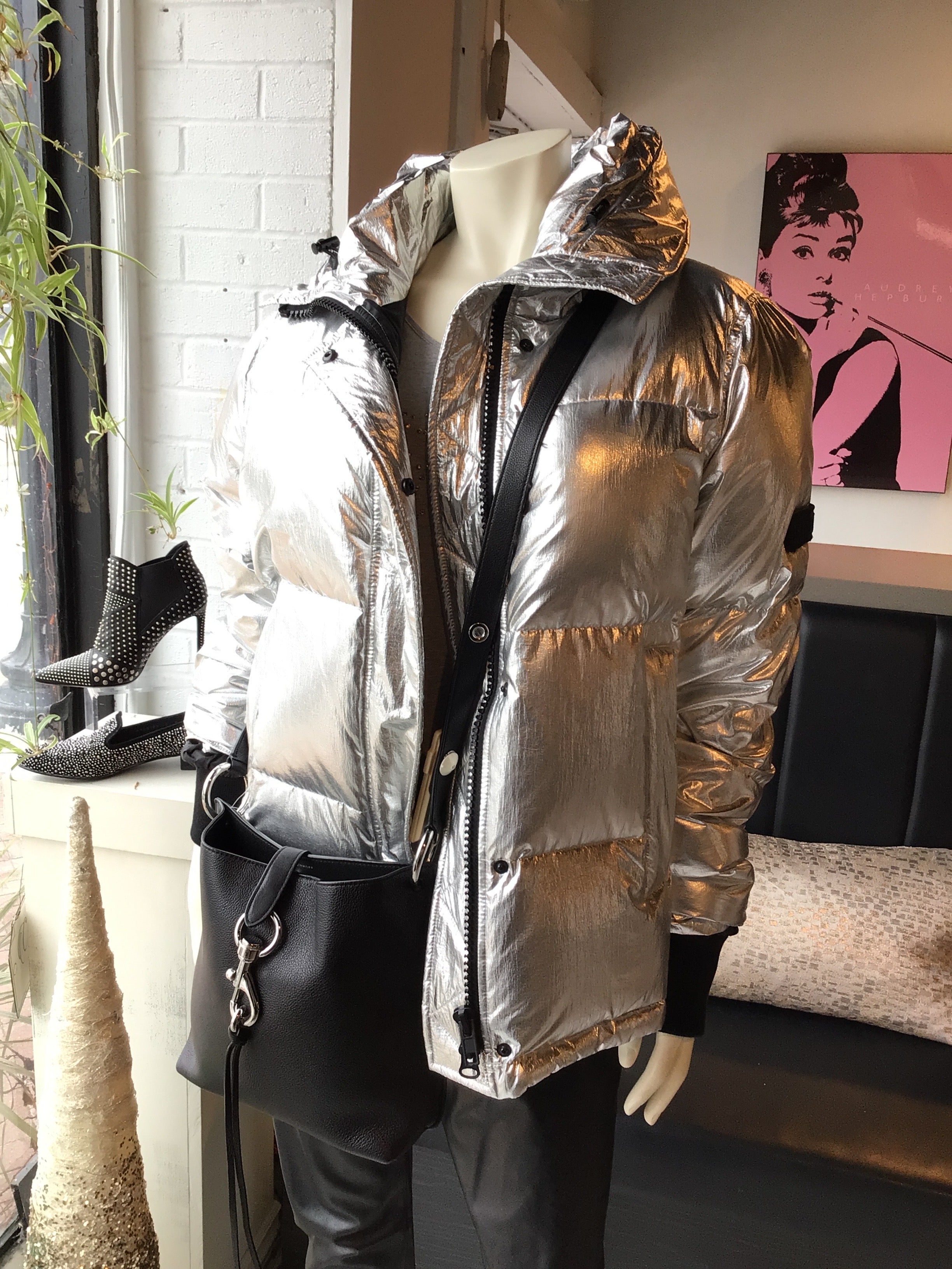 Escada Sport Silver Puffer Jacket