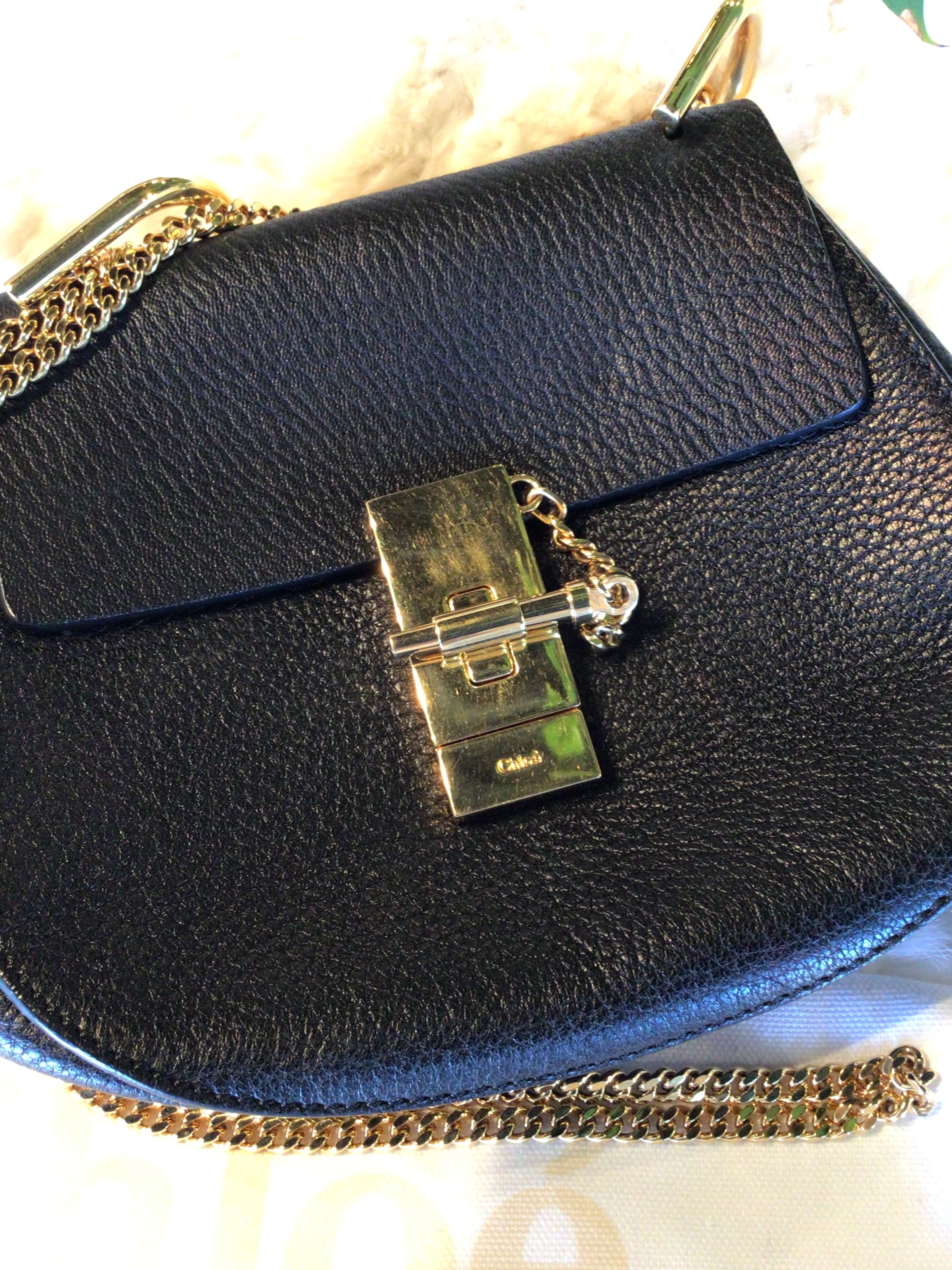 Chloe Drew Black Leather Purse