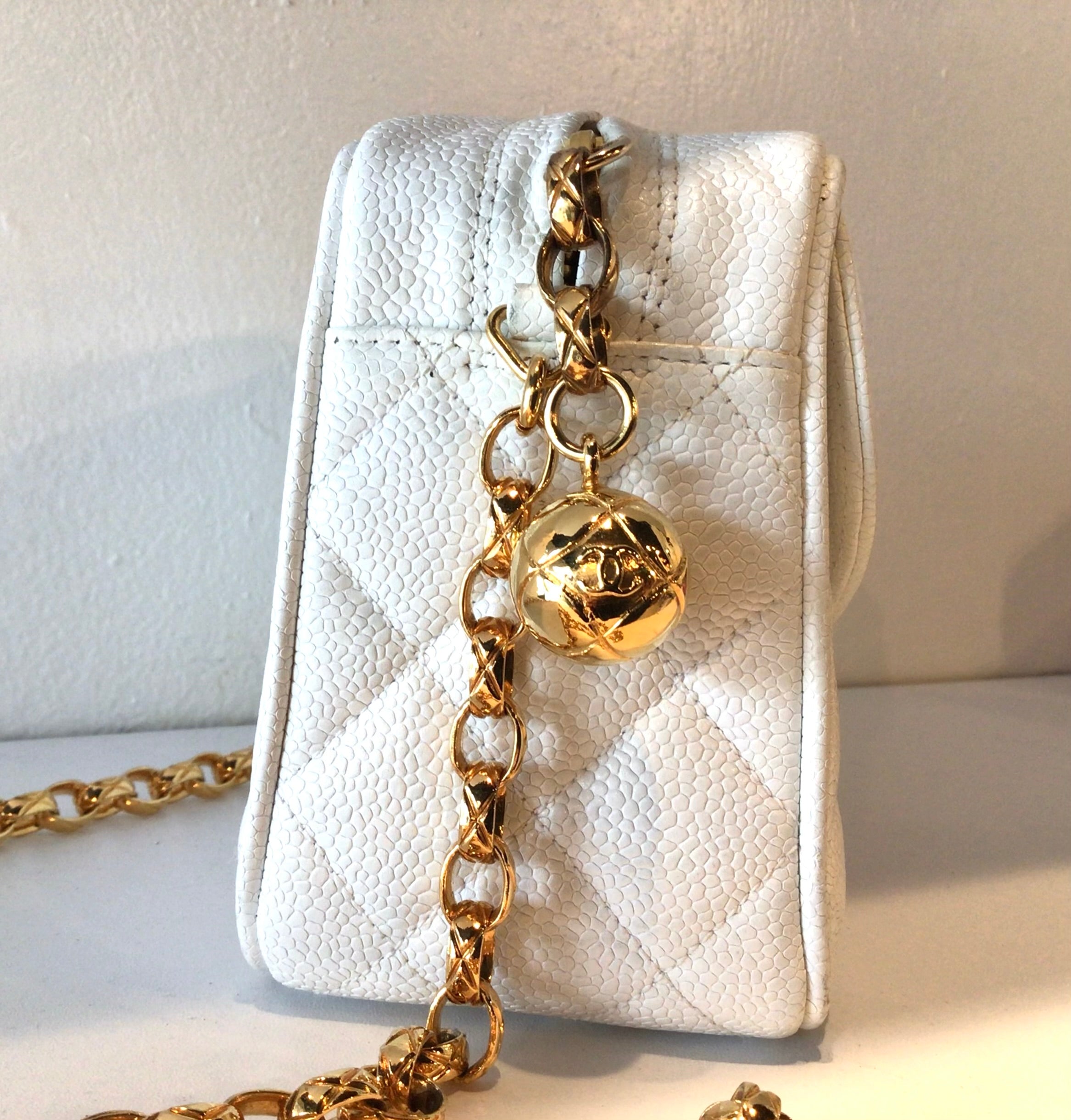 Chanel Vintage Camera Bag White Caviar