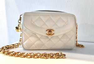 Chanel Vintage Camera Bag White Caviar