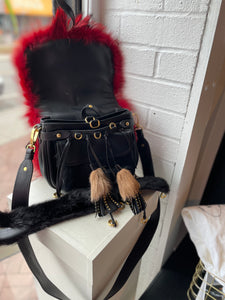 Prada Volpetta City Corsaire Fox Fur and Calf Leather Purse - Additional Strap & Dust Bag