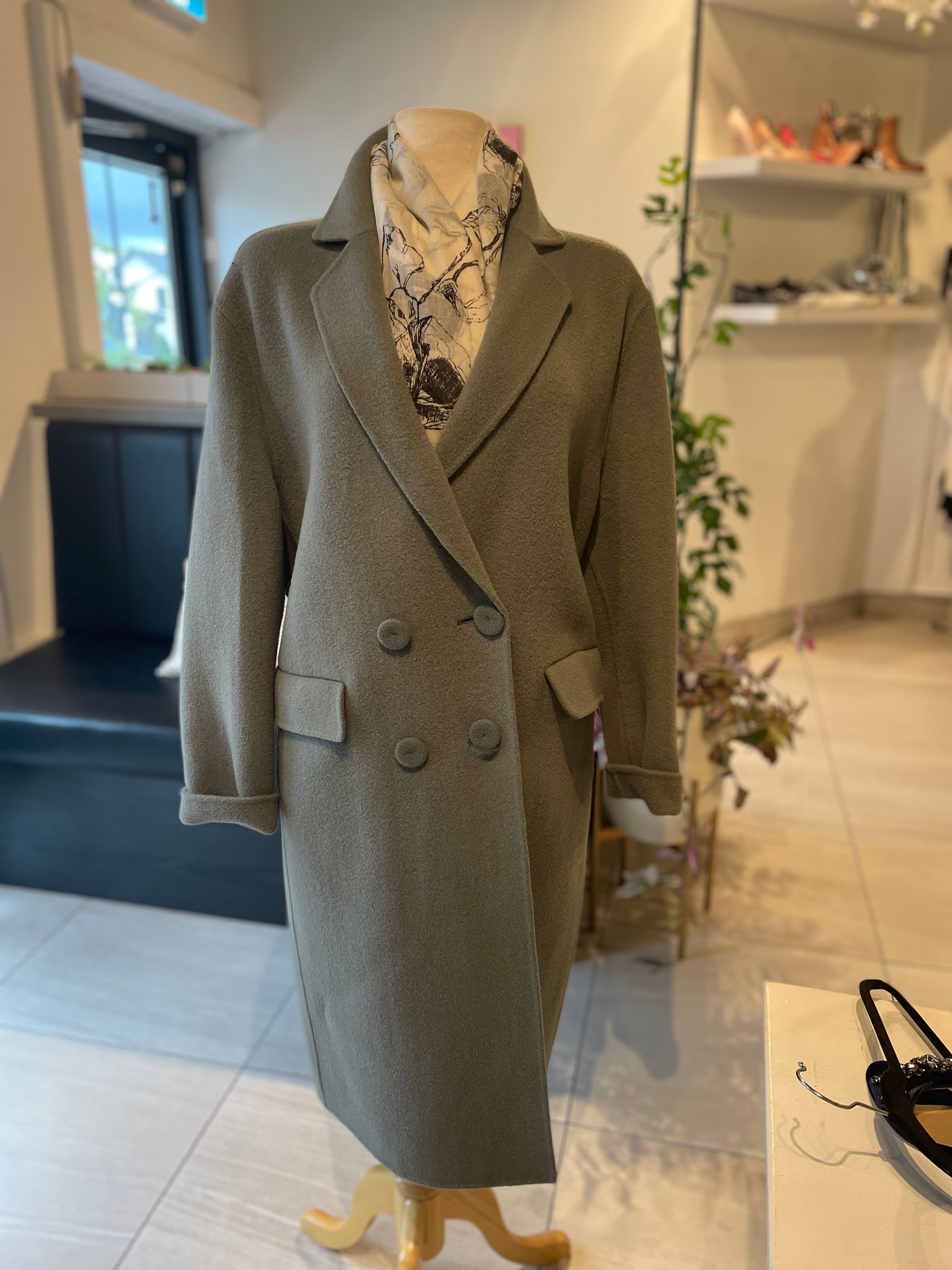 Luisa Cerano Green Wool Coat