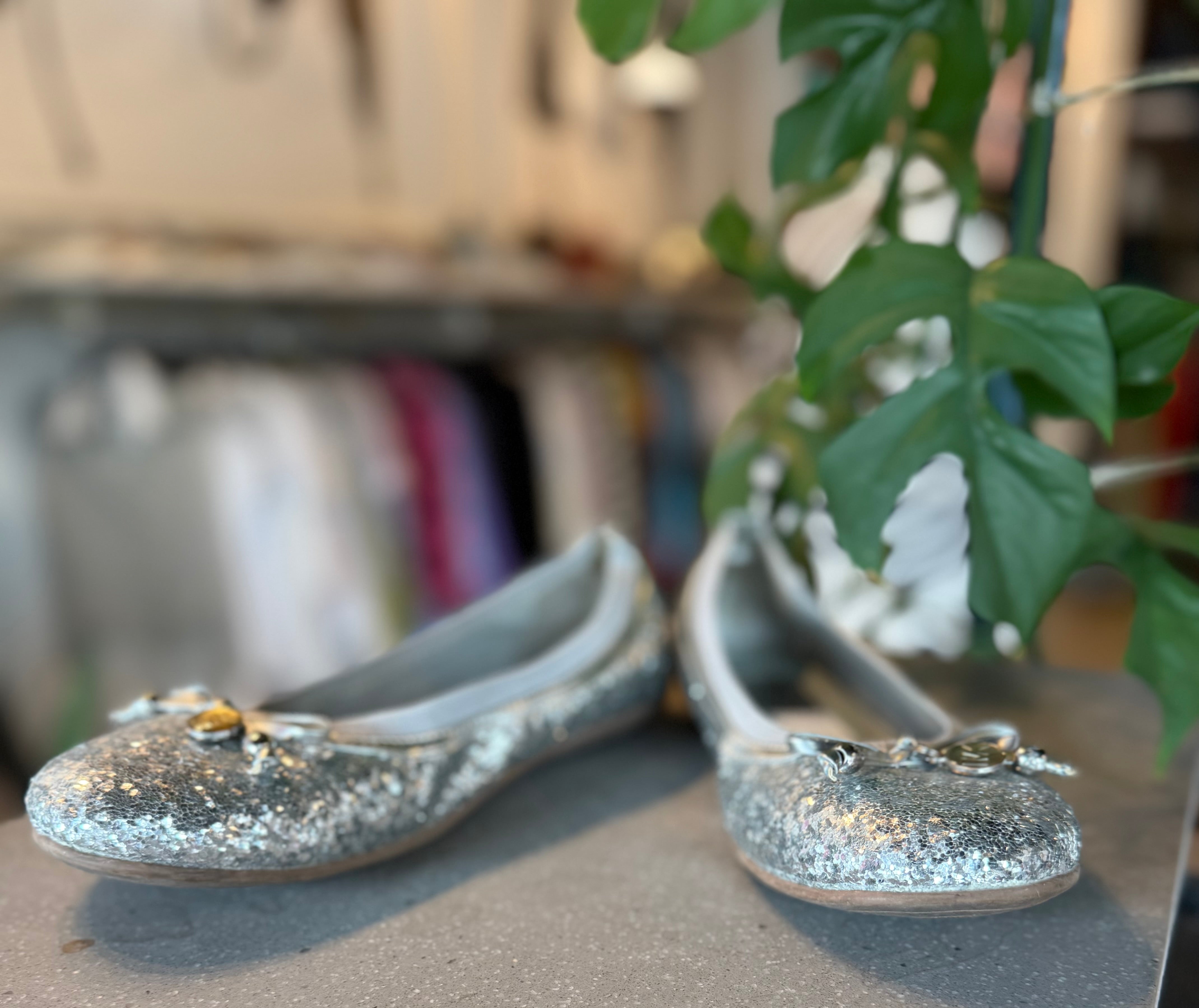 Michael Kors Silver Ballet Flats