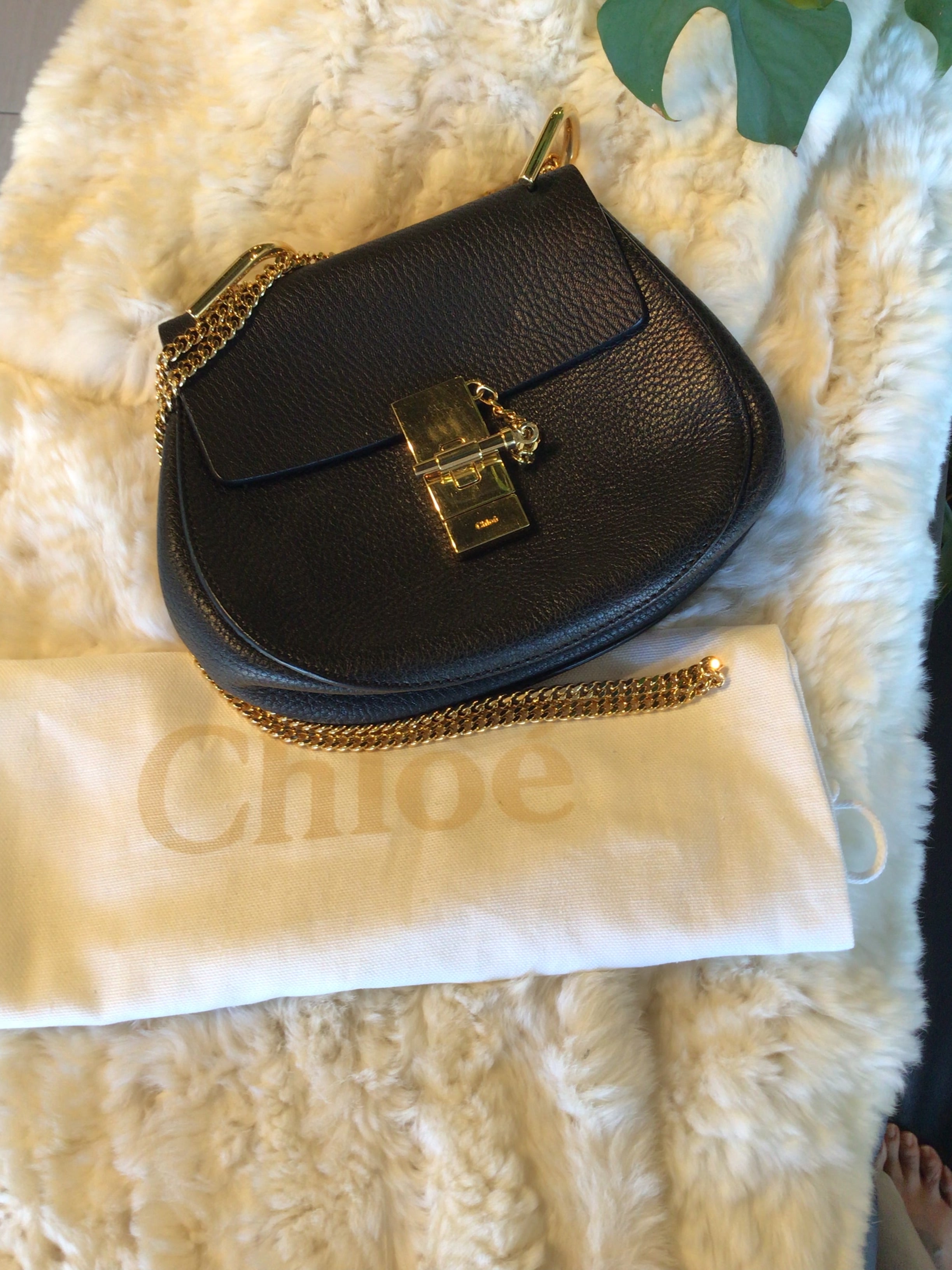 Chloe Drew Black Leather Purse