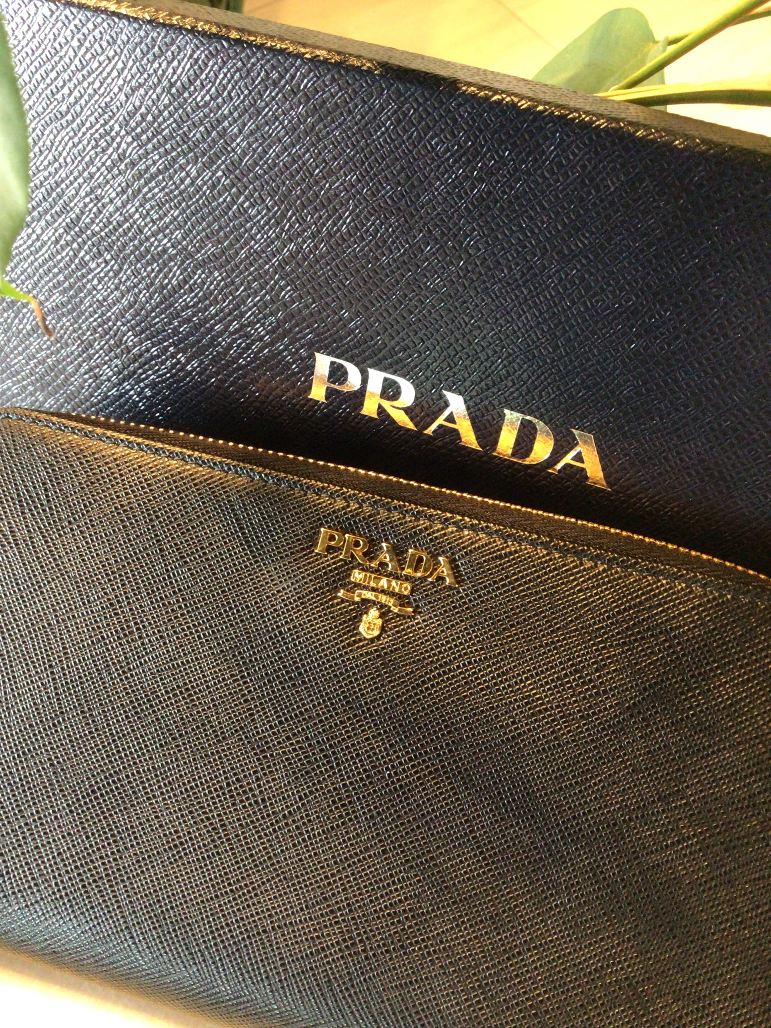 Prada Black Saffiano Lux Leather Wallet