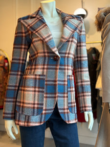 Smythe Blue and Pink Plaid Jacket