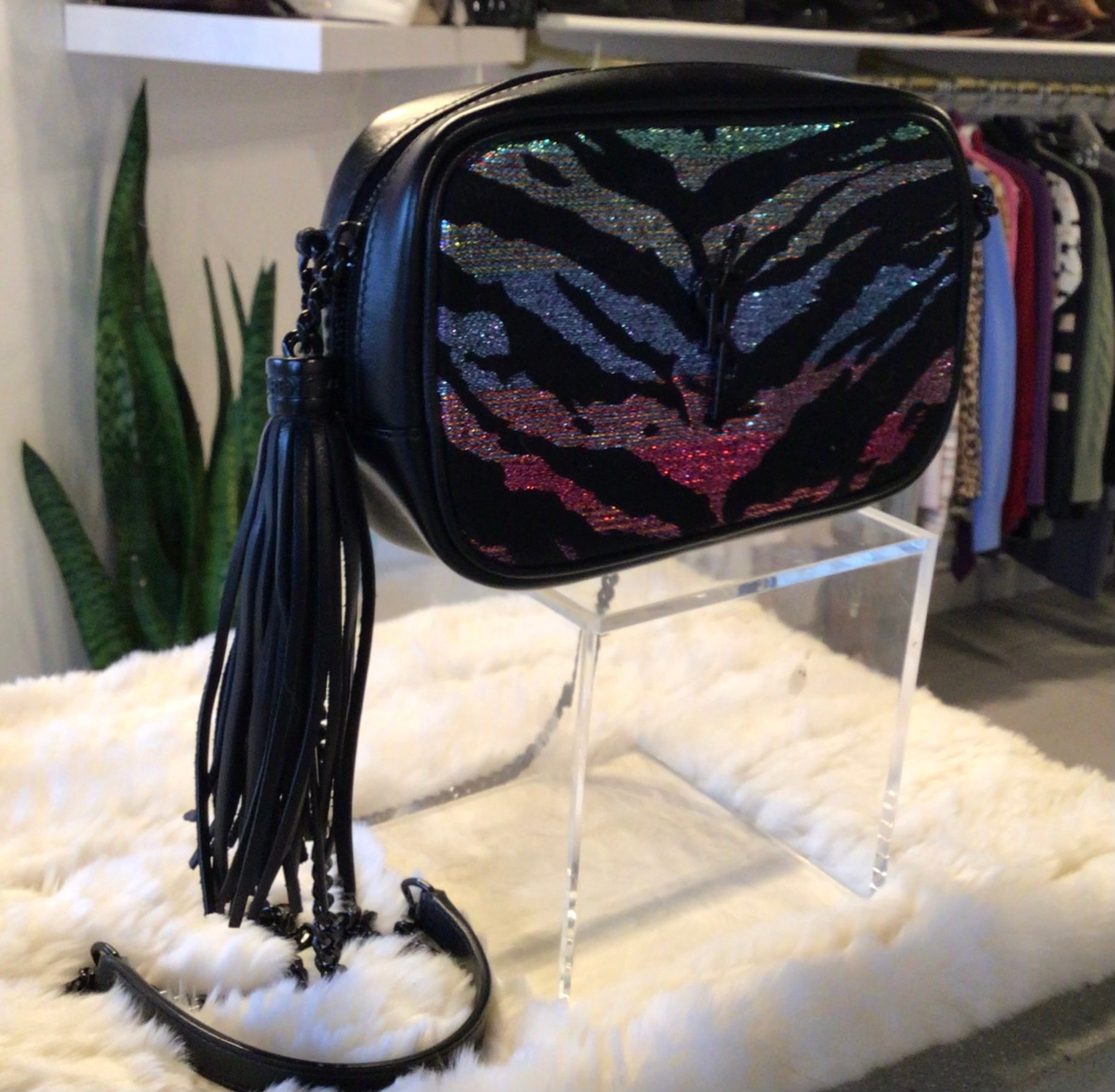 YSL Metallic Tiger Print Camera Bag