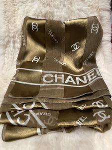 Chanel Gold Silk Scarf