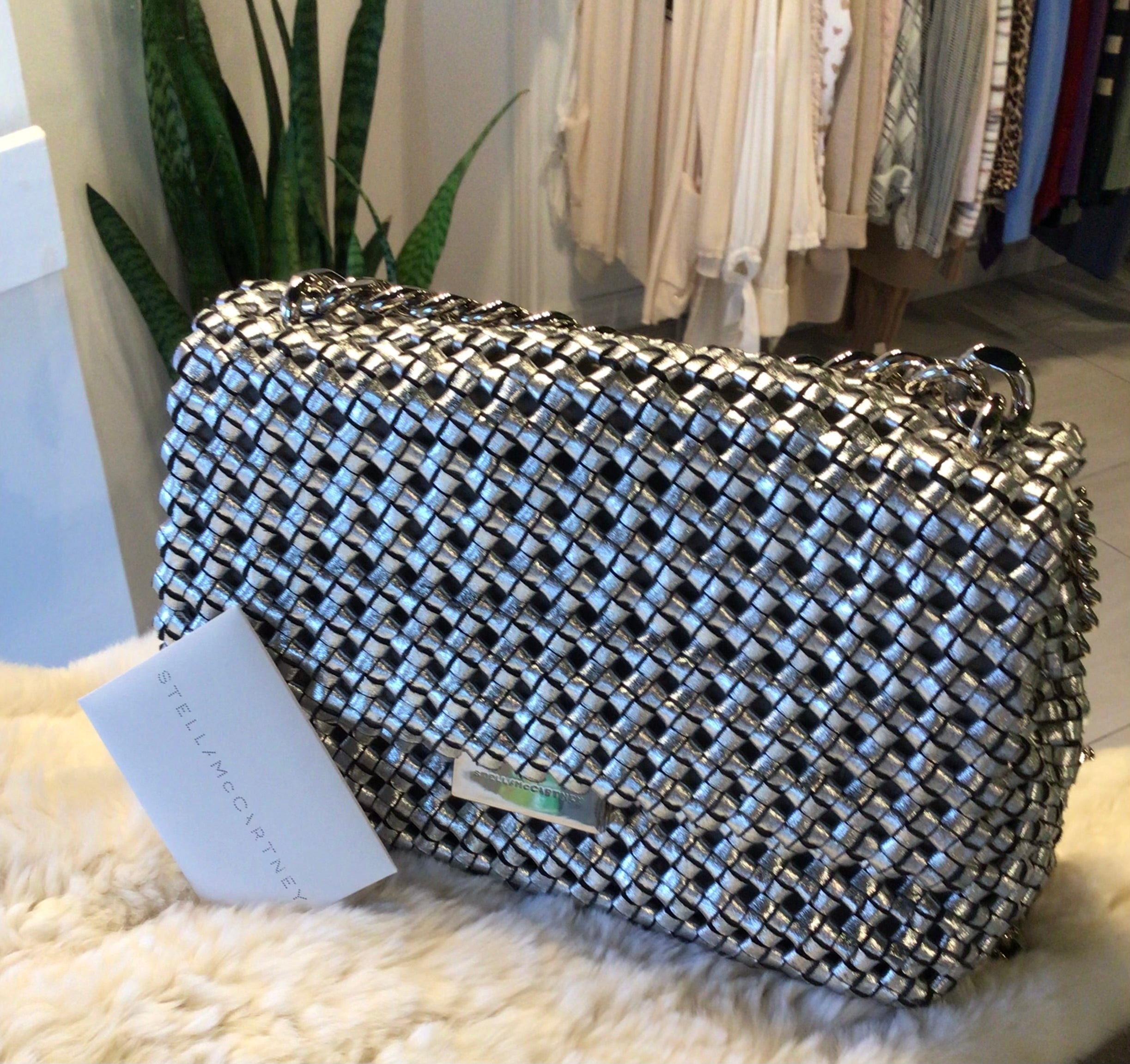 Stella Silver Leather Handbag