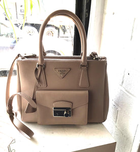 Prada Beige Saffiano Leather Bag