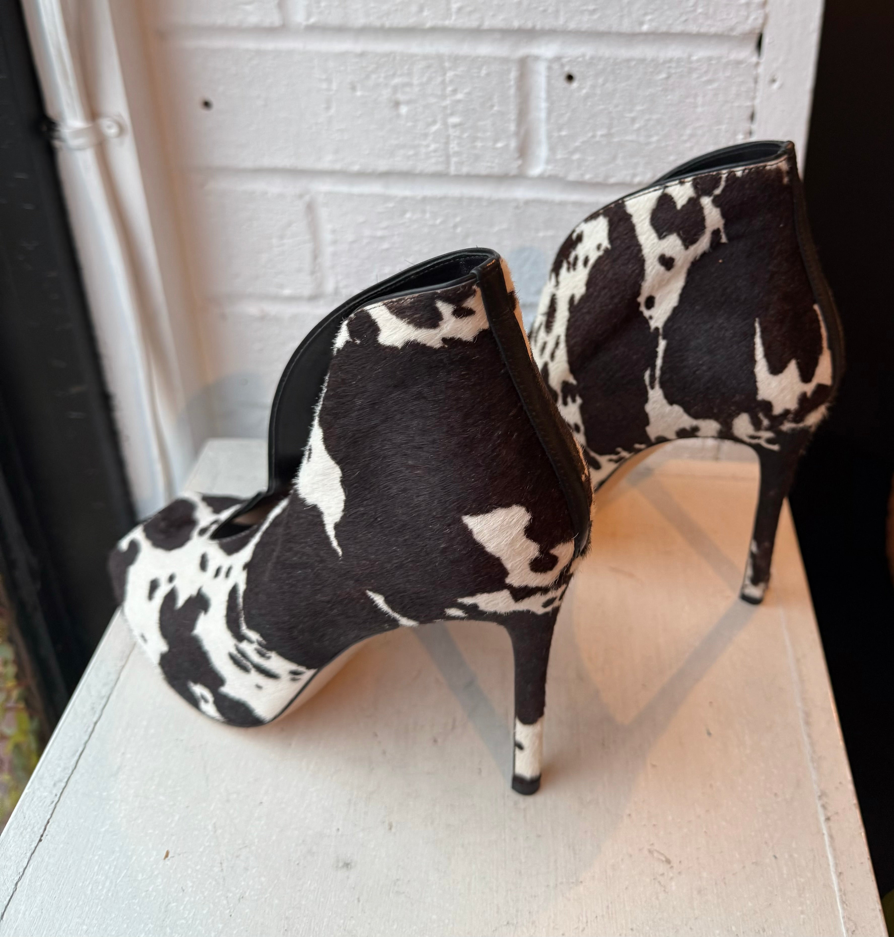 Gianvito Rossi Animal Print Cow Fur Heels