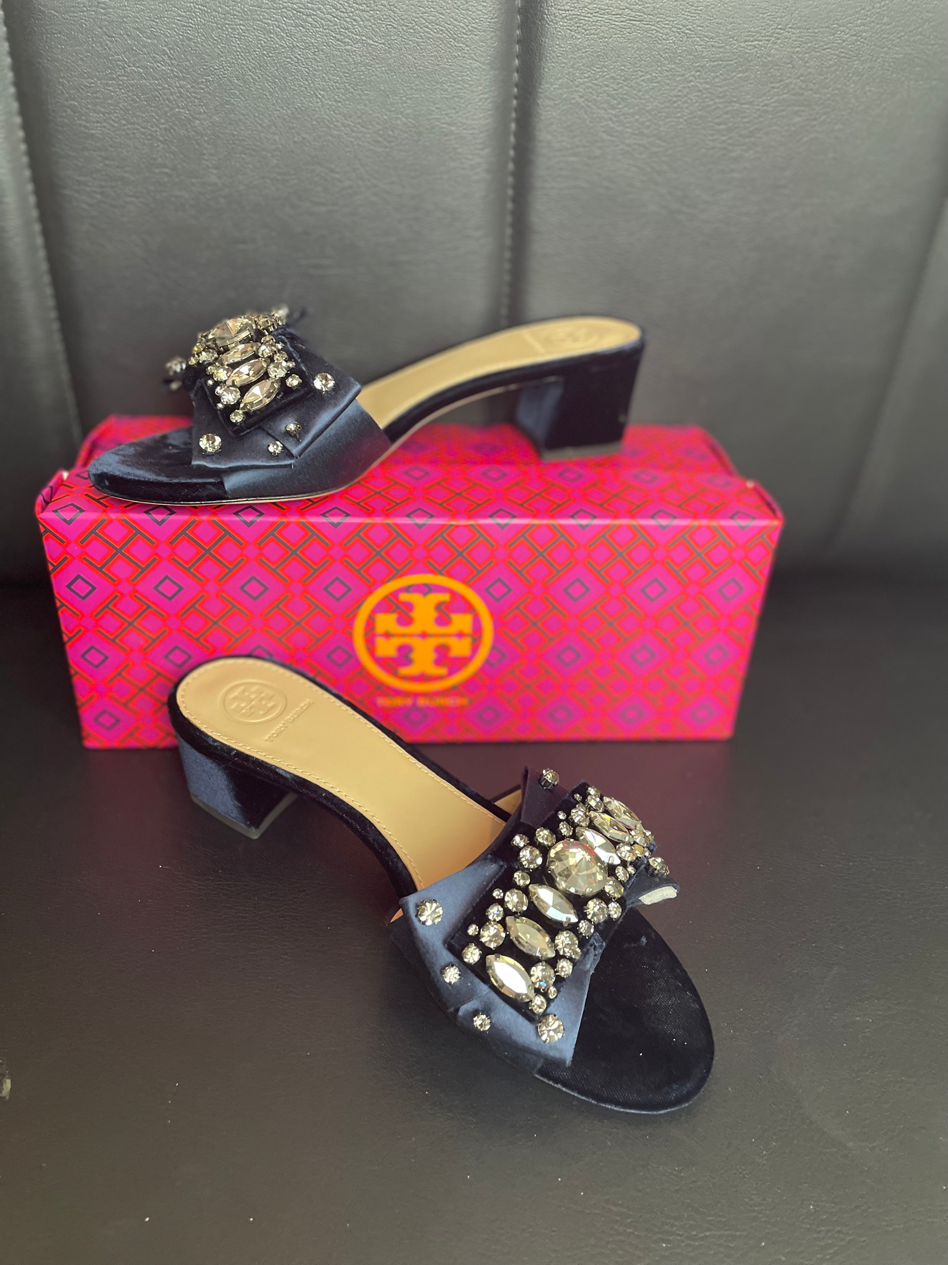 Tory Burch Blue Satin & Velvet Shoes