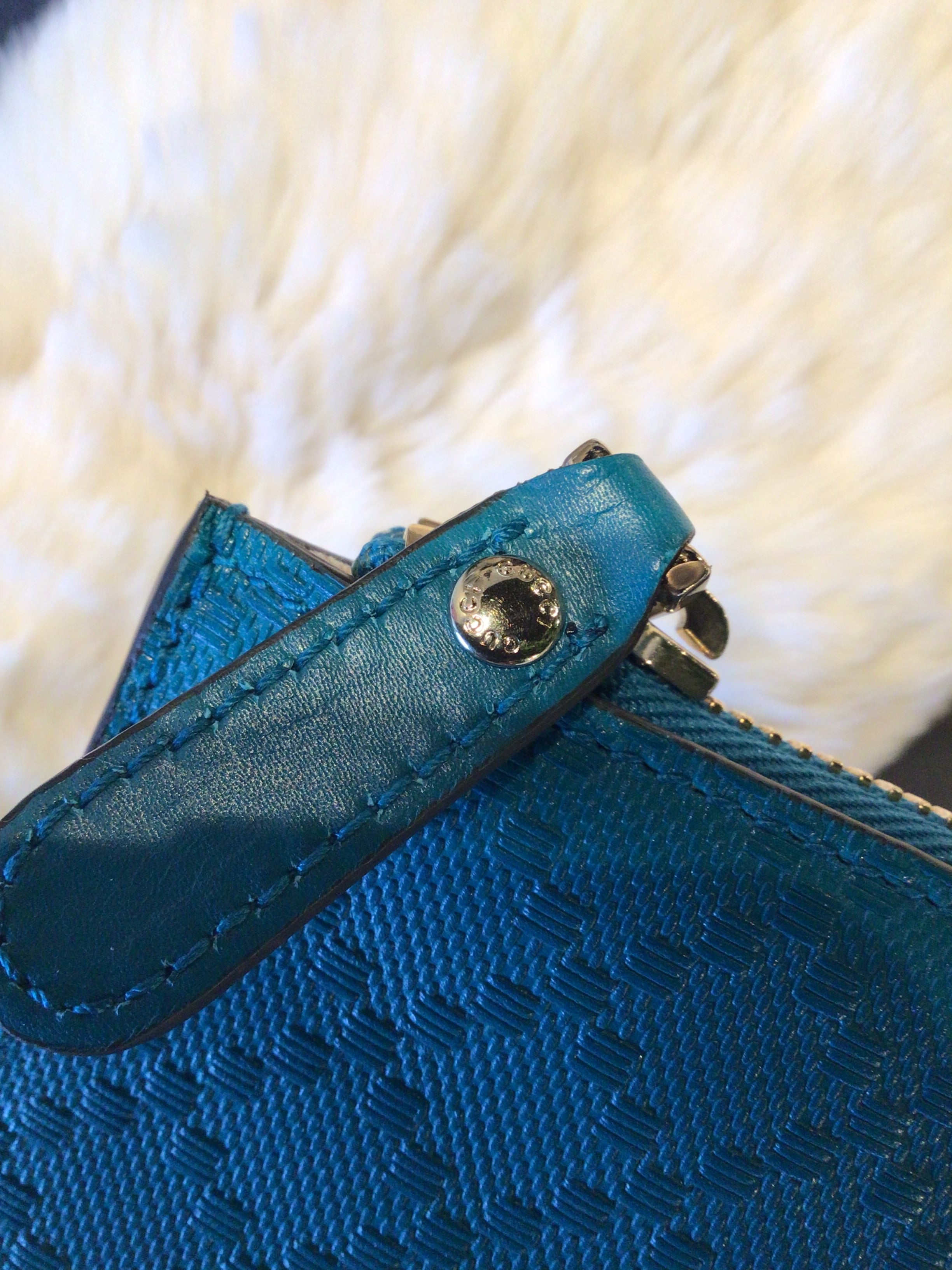 Gucci Teal Leather Clutch