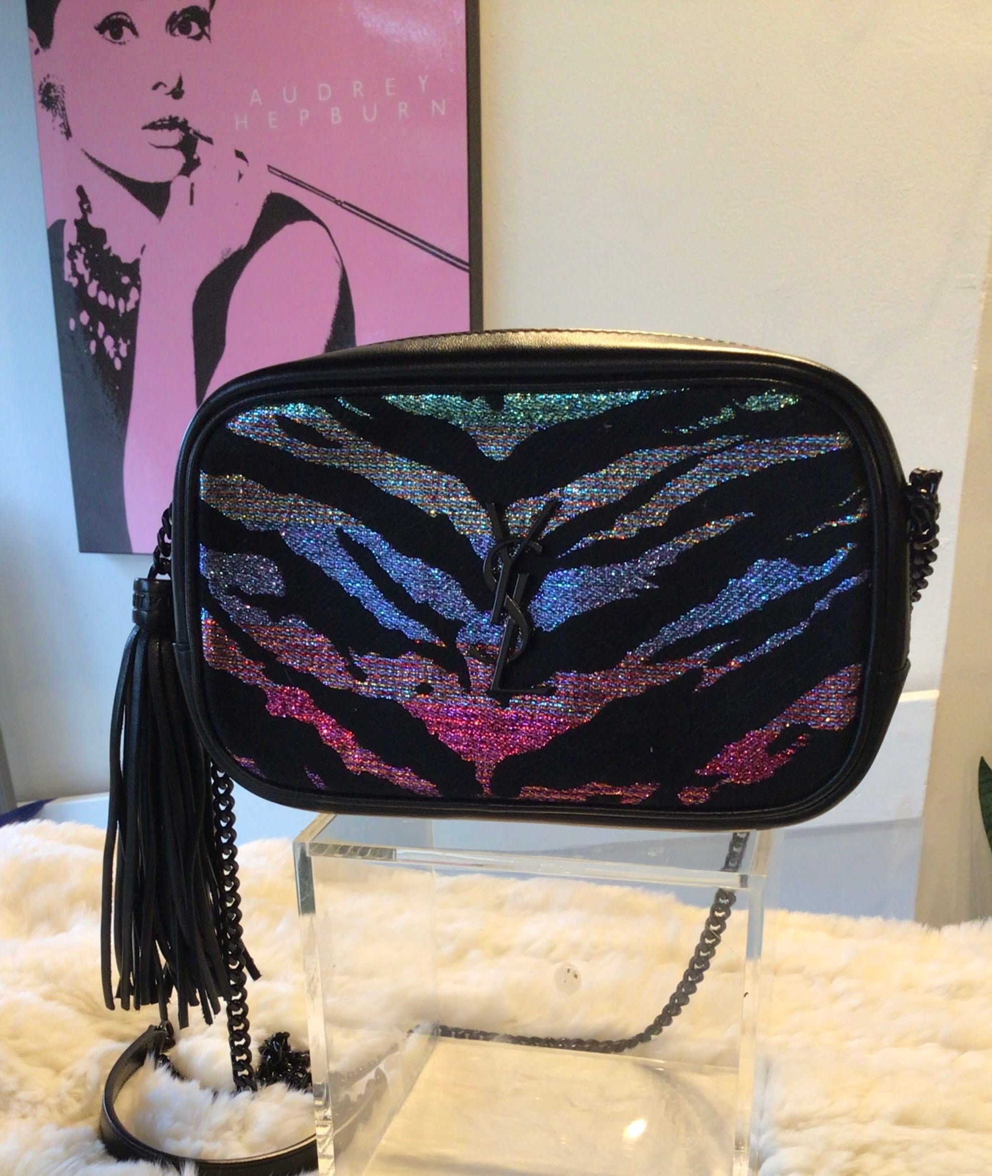YSL Metallic Tiger Print Camera Bag