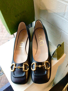 Gucci Black Leather Flats-NWT