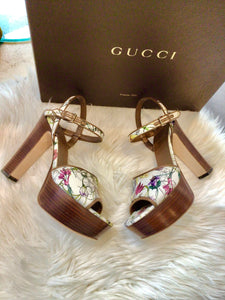 Gucci Floral Canvas Pumps